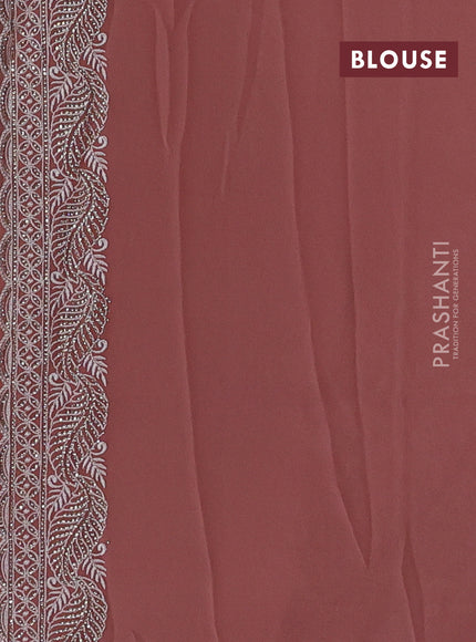 Peach    Georgette Saree - Embroidery