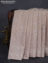 Beige Georgette Saree - Embroidery