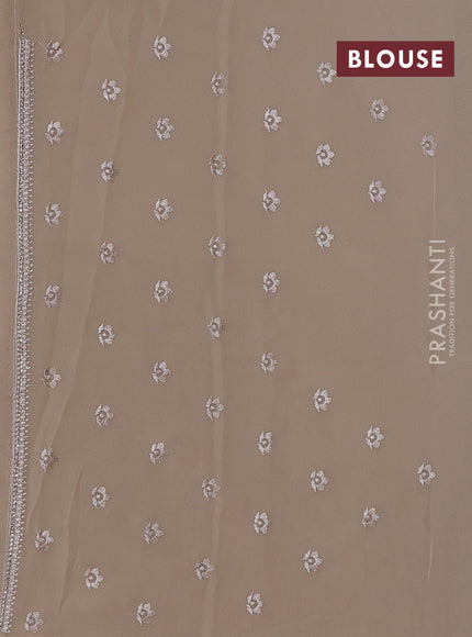 Beige Georgette Saree - Embroidery