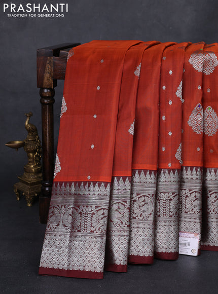 Rust & Maroon Venkatagiri Silk - Buttas