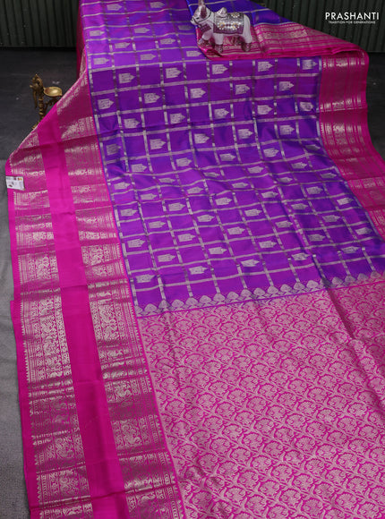 Purple & Pink Venkatagiri Silk Saree