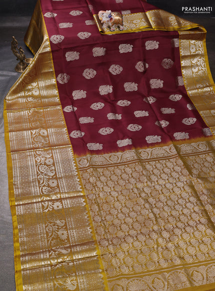 Coffee Brown & Mehendi Green Venkatagiri Silk - Buttas