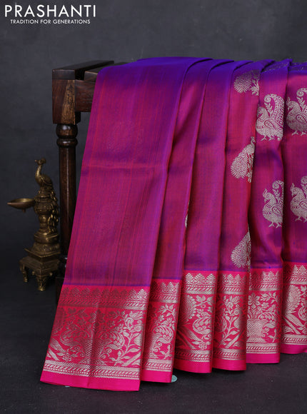 Purple & Pink Venkatagiri Silk - Buttas