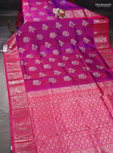Purple & Pink Venkatagiri Silk - Buttas