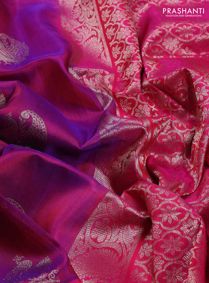 Purple & Pink Venkatagiri Silk - Buttas