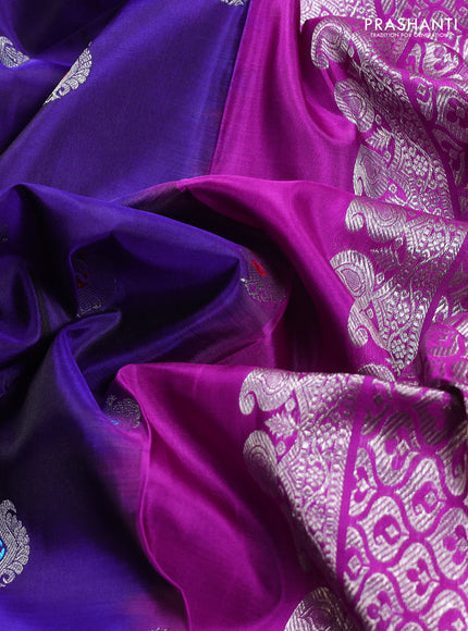 Blue & Purple Venkatagiri Silk - Buttas