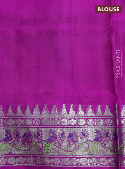 Blue & Purple Venkatagiri Silk - Buttas