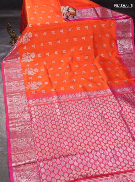 Orange & Pink Venkatagiri Silk - Buttas
