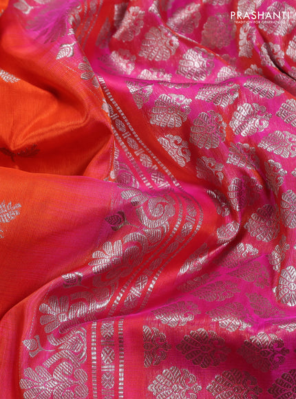 Orange & Pink Venkatagiri Silk - Buttas
