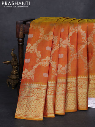 Sunset Orange Venkatagiri Silk - Buttas