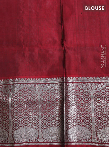 Grey & Maroon Venkatagiri Silk - Buttas
