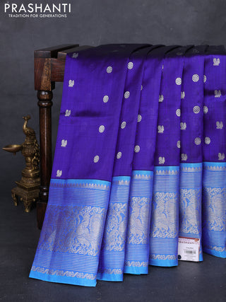 Blue & Aque Blue Venkatagiri Silk - Buttas