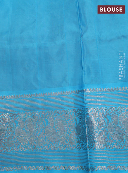 Maroon & Aque Blue Venkatagiri Silk - Buttas