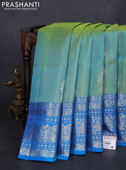 Green & Cs Blue Venkatagiri Silk - Buttas