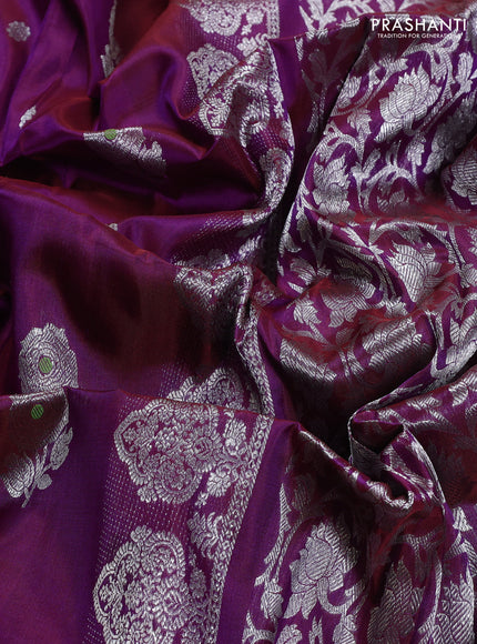 Purple Venkatagiri Silk - Buttas