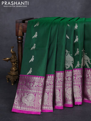 Green & Pink Venkatagiri Silk - Buttas