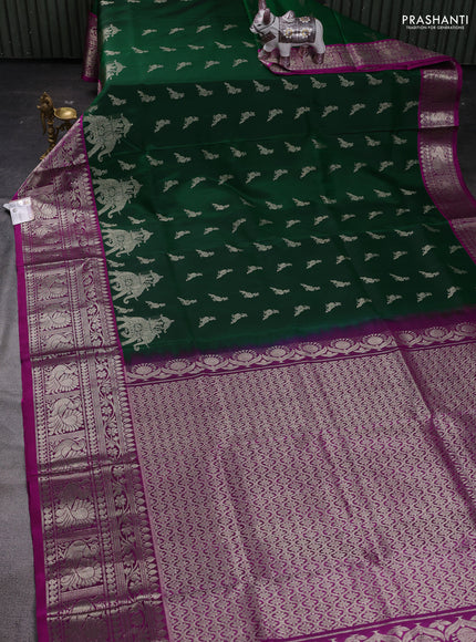 Green & Pink Venkatagiri Silk - Buttas