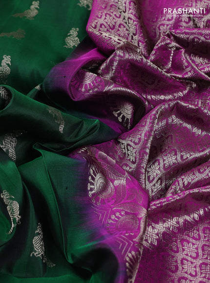 Green & Pink Venkatagiri Silk - Buttas