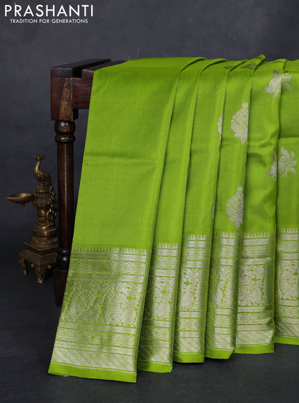 Lime Green Venkatagiri Silk - Buttas
