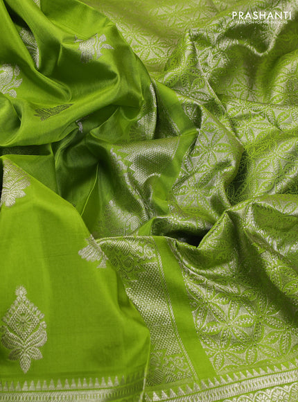 Lime Green Venkatagiri Silk - Buttas