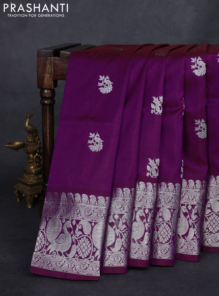Purple Venkatagiri Silk - Buttas