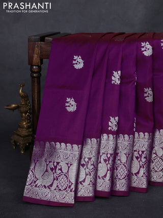 Purple Venkatagiri Silk - Buttas