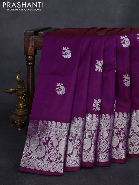 Purple Venkatagiri Silk - Buttas