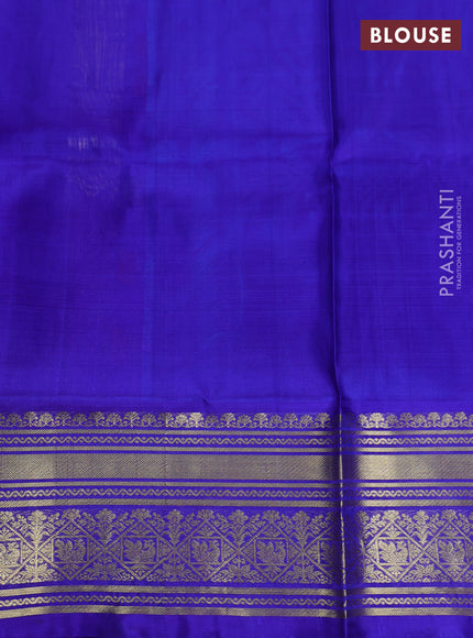 Blue & Royal Blue Venkatagiri Silk - Jamdani