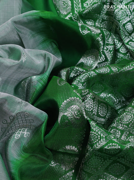 Pastel Green & Green Venkatagiri Silk - Buttas