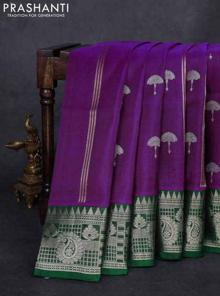 Magenta Pink & Green Venkatagiri Silk - Buttas