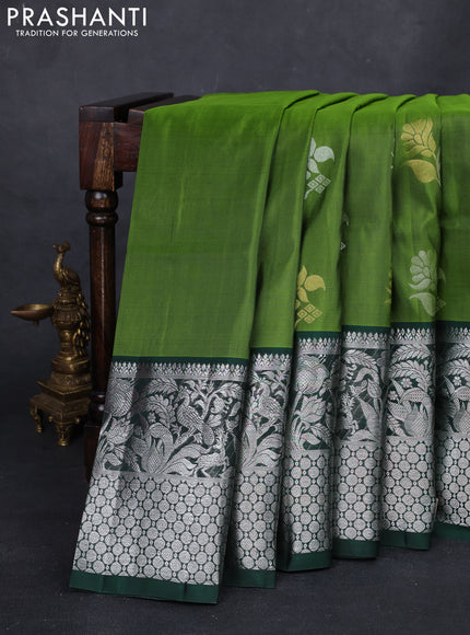 Green & Bottle Green Venkatagiri Silk - Jamdani