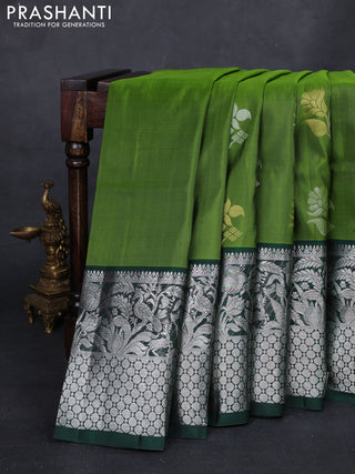Green & Bottle Green Venkatagiri Silk - Jamdani