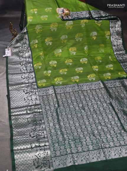 Green & Bottle Green Venkatagiri Silk - Jamdani