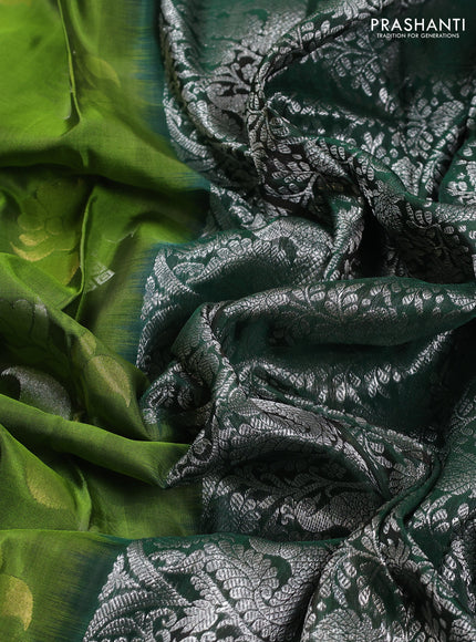 Green & Bottle Green Venkatagiri Silk - Jamdani