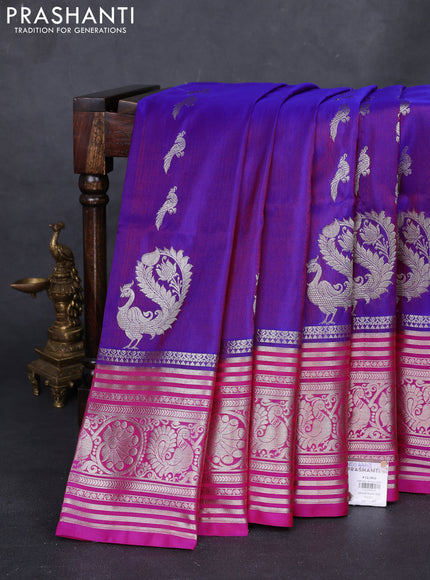 Purple & Pink Venkatagiri Silk - Buttas