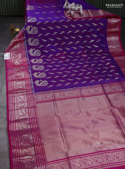 Purple & Pink Venkatagiri Silk - Buttas
