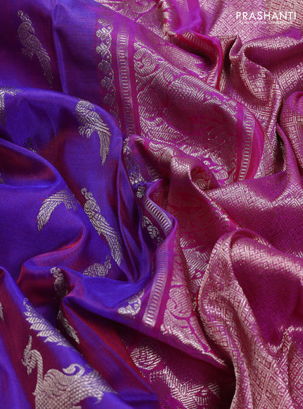 Purple & Pink Venkatagiri Silk - Buttas