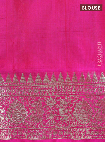 Sunset Orange & Pink Venkatagiri Silk - Buttas