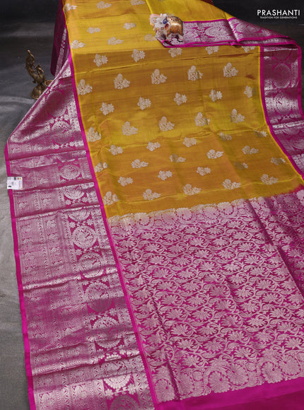 Mustard Green Venkatagiri Silk - Buttas