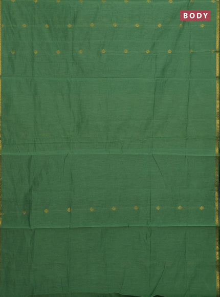 Green & Black Semi Maheshwari Cotton - Buttas