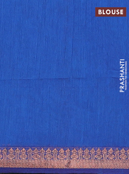 Olive Green & Cs Blue Semi Maheshwari Cotton - Buttas