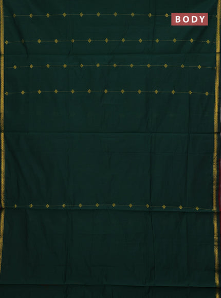 Bottle Green & Maroon Semi Maheshwari Cotton - Buttas