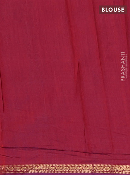 Royal Blue & Maroon Semi Maheshwari Cotton - Buttas