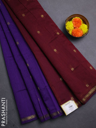 Violet & Maroon Semi Maheshwari Cotton - Buttas