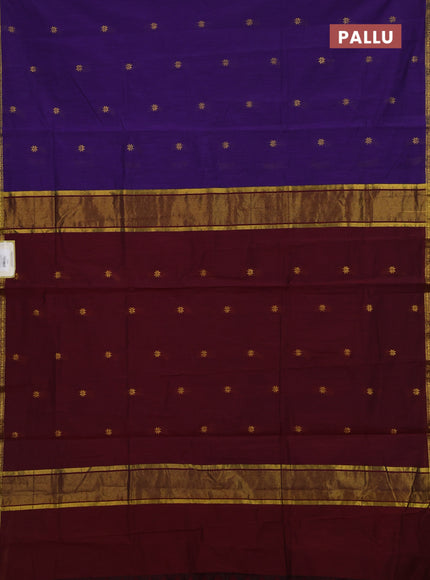 Violet & Maroon Semi Maheshwari Cotton - Buttas