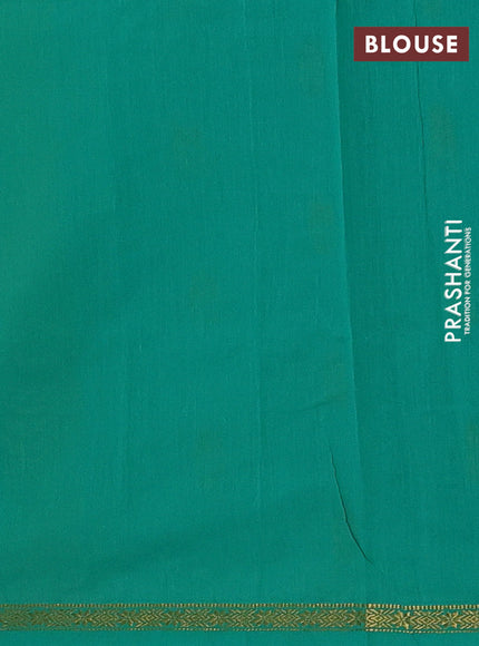 Teal Green & Green Semi Maheshwari Cotton - Buttas