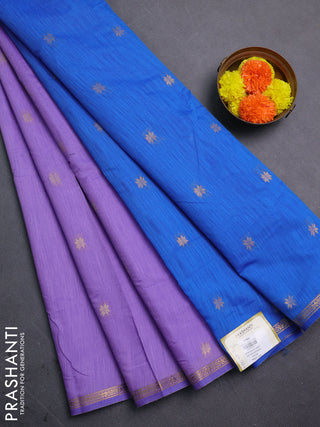 Lavender & Cs Blue Semi Maheshwari Cotton - Buttas