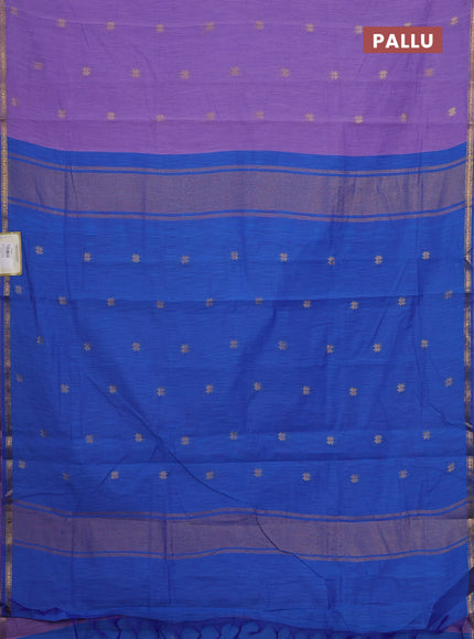 Lavender & Cs Blue Semi Maheshwari Cotton - Buttas