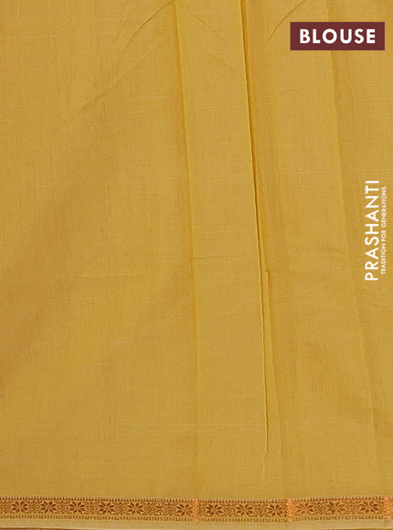 Purple & Mustard Yellow Semi Maheshwari Cotton - Buttas