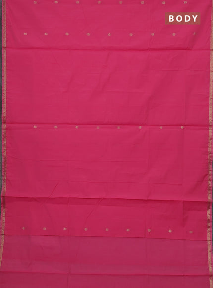 Candy Pink & Off White Semi Maheshwari Cotton - Buttas